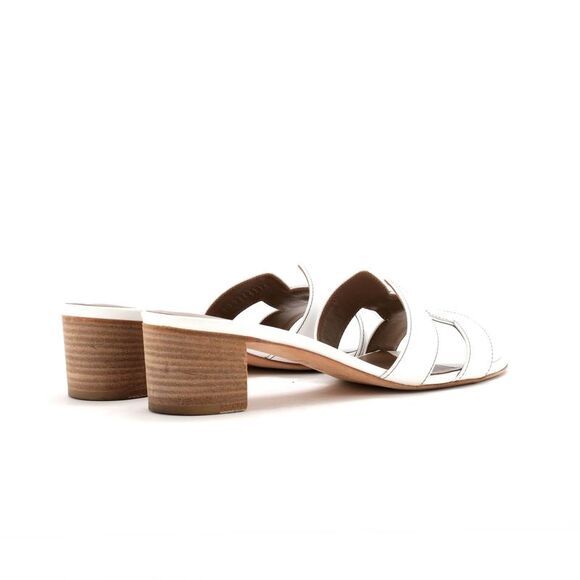 Hermes Women's Oasis Sandals Leather White - Picture 3 of 6